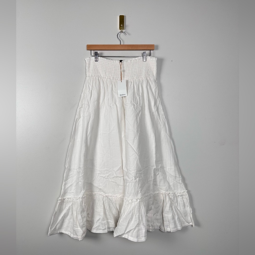 QUINCE 100% Organic Cotton Gauze Smocked Maxi Skirt MEDIUM - Picture 6 of 12